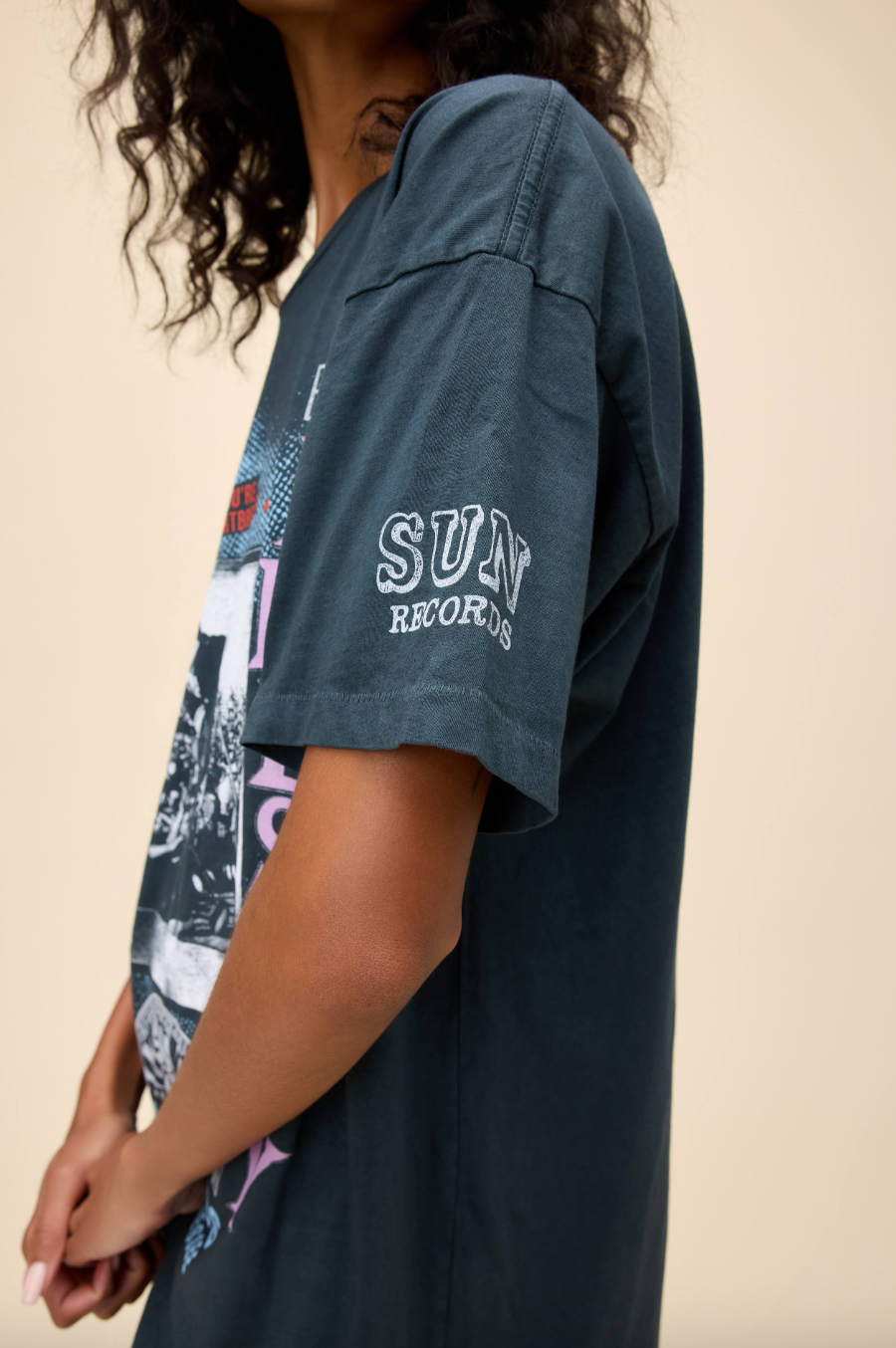 sun records x elvis polaroid collage merch tee