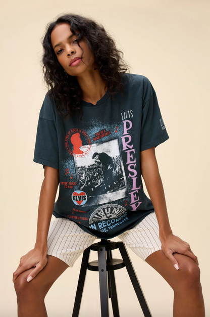 sun records x elvis polaroid collage merch tee