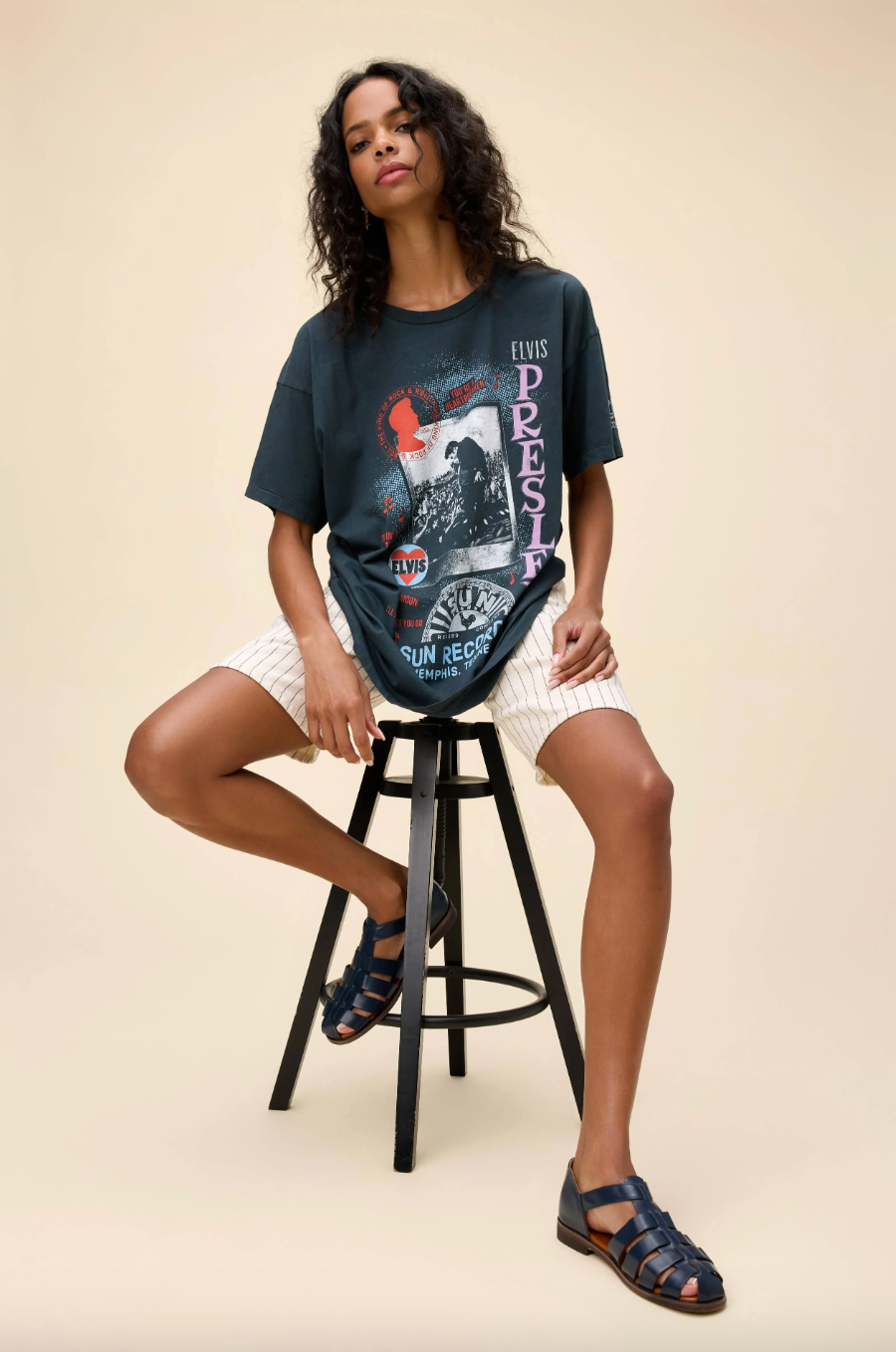 sun records x elvis polaroid collage merch tee